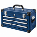Caja de herramientas 50 x 25 x 30 cm de acero azul con 4 cajones portátil