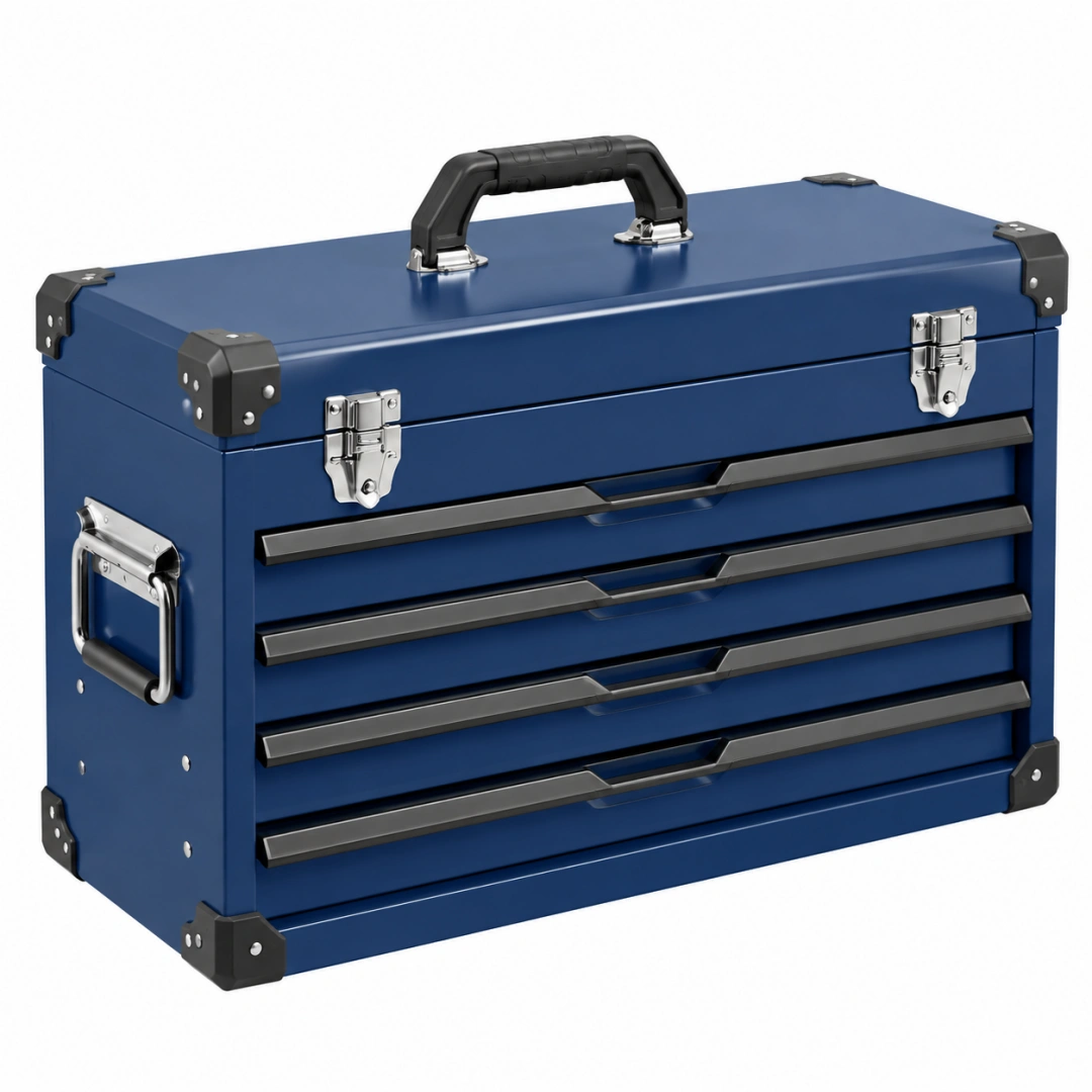 Caja de herramientas 60 cm de metal azul con 5 cajones portátil