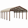 Cochera metálica 600x300x270 cm marrón y beige con cubierta para exterior