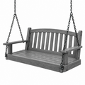 Columpio de jardín 130 x 65 x 60 cm de madera gris - asiento colgante con cadenas